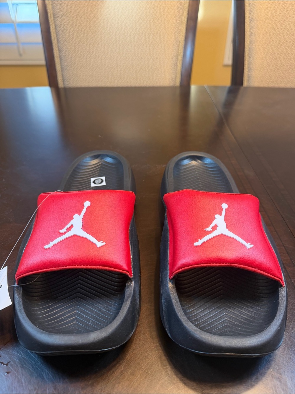 New Nike Air Jordan Red Black Slides Sandals Size US 10
